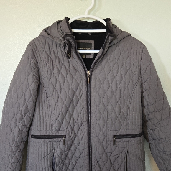 Weatherproof Jackets & Blazers - Weatherproof | Gray Quilted Hooded Coat Size Large